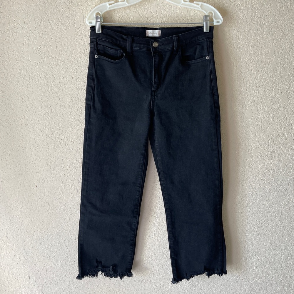 Altar‘d State Black Wide Leg Jean Raw Hem Size 28